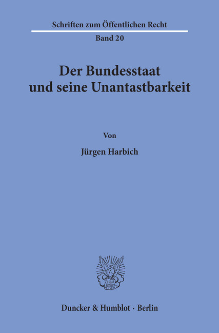 Der Bundesstaat und seine Unantastbarkeit. main product photo