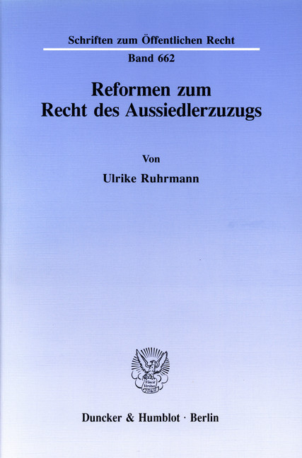 Reformen zum Recht des Aussiedlerzuzugs. main product photo