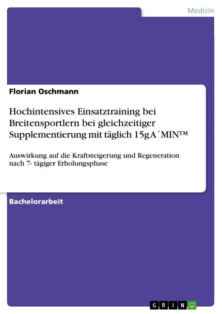 Hochintensives Einsatztraining bei Breitensportlern bei gleichzeitiger Supplementierung mit täglich 15g A´MIN? main product photo