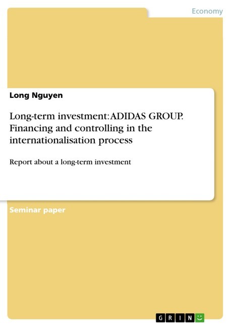 Long-term investment: ADIDAS GROUP. Financing and controlling in the internationalisation process main product photo