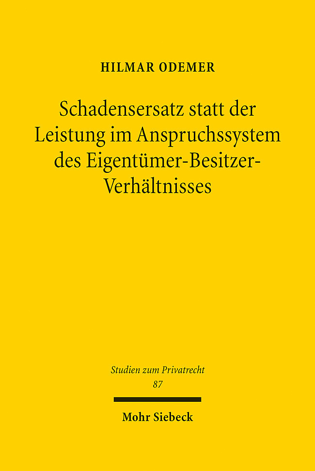 Schadensersatz statt der Leistung im Anspruchssystem des Eigentümer-Besitzer-Verhältnisses main product photo