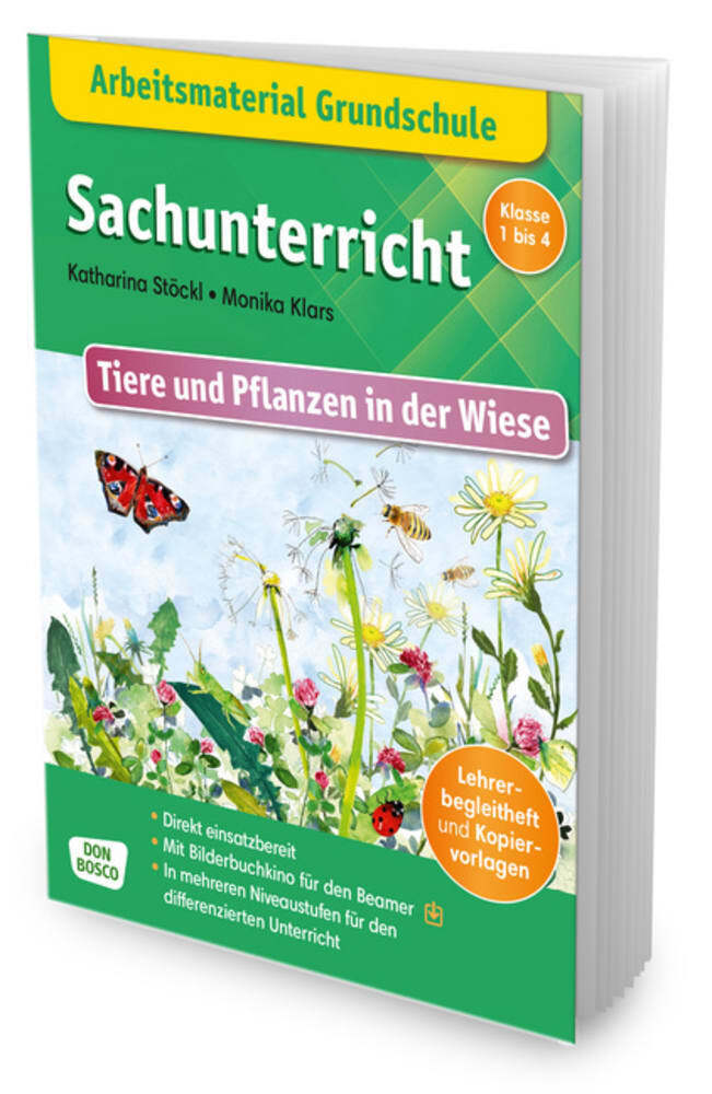 Arbeitsmaterial Grundschule. Sachunterricht: Tiere und Pflanzen in der Wiese, m. 1 Beilage main product photo