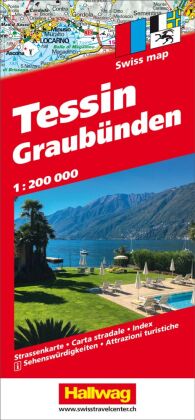Hallwag Strassenkarte Tessin, Graubünden 1:200.000