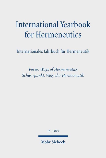 International Yearbook for Hermeneutics/Internationales Jahrbuch für Hermeneutik main product photo