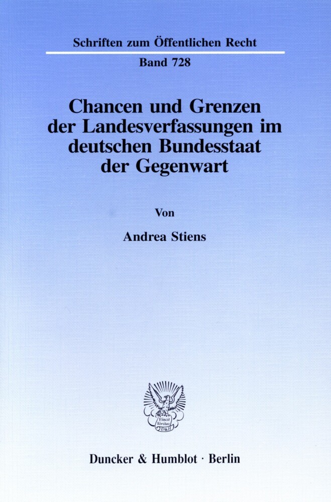 Chancen und Grenzen der Landesverfassungen im deutschen Bundesstaat der Gegenwart. main product photo