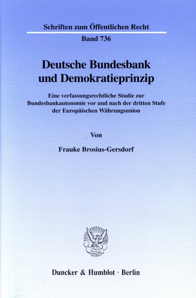 Deutsche Bundesbank und Demokratieprinzip. main product photo