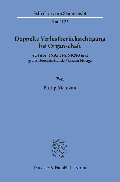 Doppelte Verlustberücksichtigung bei Organschaft. main product photo