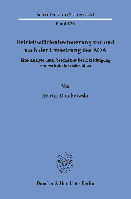 Betriebsstättenbesteuerung vor und nach der Umsetzung des AOA. main product photo