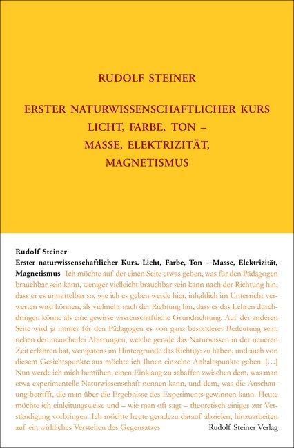 Erster Naturwissenschaftlicher Kurs: Licht, Farbe, Ton - Masse, Elektrizität, Magnetismus main product photo
