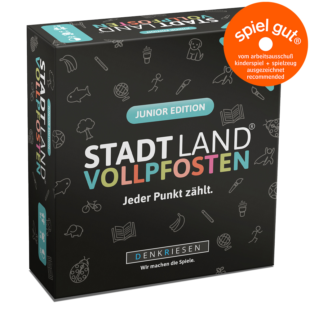 DENKRIESEN - STADT LAND VOLLPFOSTEN® - Das Kartenspiel - JUNIOR EDITION "Jeder Punkt zählt." main product photo