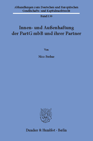Innen- und Außenhaftung der PartG mbB und ihrer Partner. main product photo