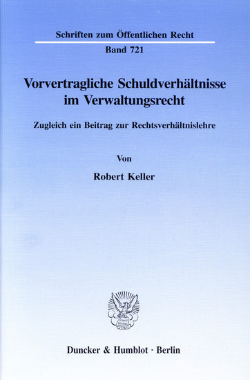 Vorvertragliche Schuldverhältnisse im Verwaltungsrecht. main product photo