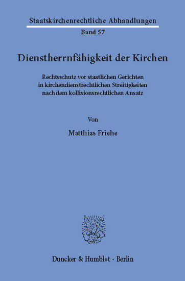 Dienstherrnfähigkeit der Kirchen. main product photo