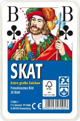 Skat, Französisches Bild mit großen Zeichen (Spielkarten)
