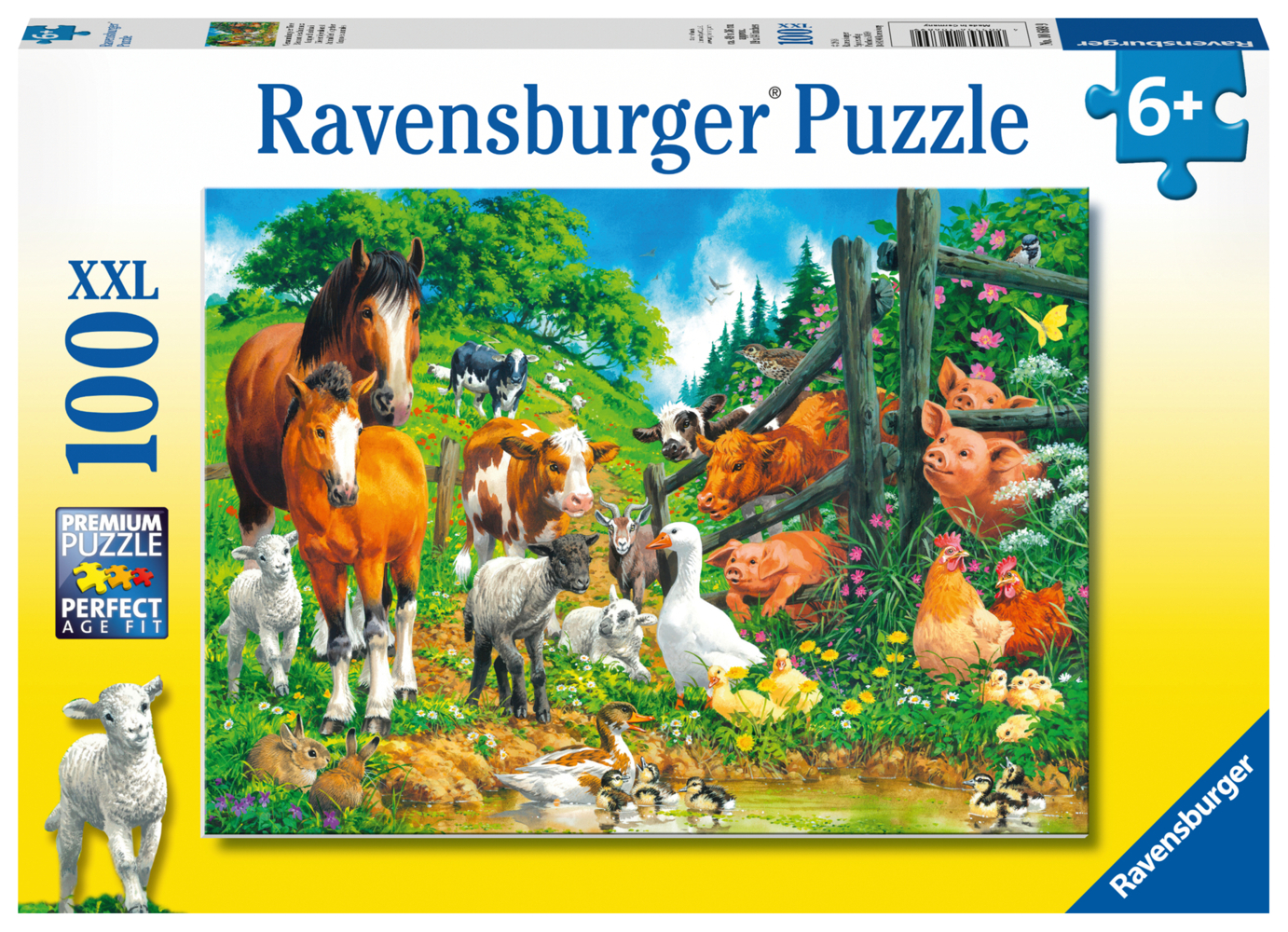 Ravensburger Kinderpuzzle - 10689 Versammlung der Tiere - Tier-Puzzle für Kinder ab 6 Jahren, mit 100 Teilen im XXL-Format main product photo