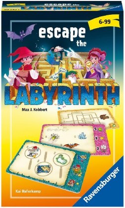 Ravensburger 20543 - Escape the Labyrinth, Mitbringspiel für 1-4 Spieler, ab 5 Jahren, kompaktes Format, Reisespiel