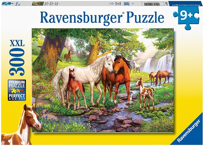 Ravensburger Kinderpuzzle - 12904 Wildpferde am Fluss - Pferde-Puzzle für Kinder ab 9 Jahren, mit 300 Teilen im XXL-Format main product photo