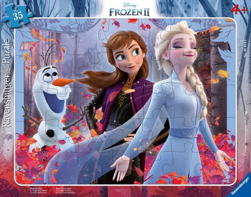 Ravensburger Kinderpuzzle - 05074 Magische Natur - Rahmenpuzzle für Kinder ab 4 Jahren, Disney Frozen Puzzle mit Anna und Elsa, mit 35 Teilen main product photo