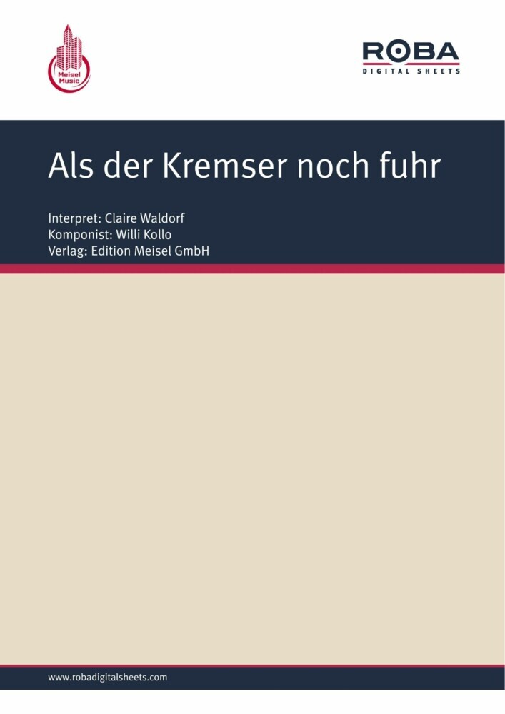 Als der Kremser noch fuhr main product photo