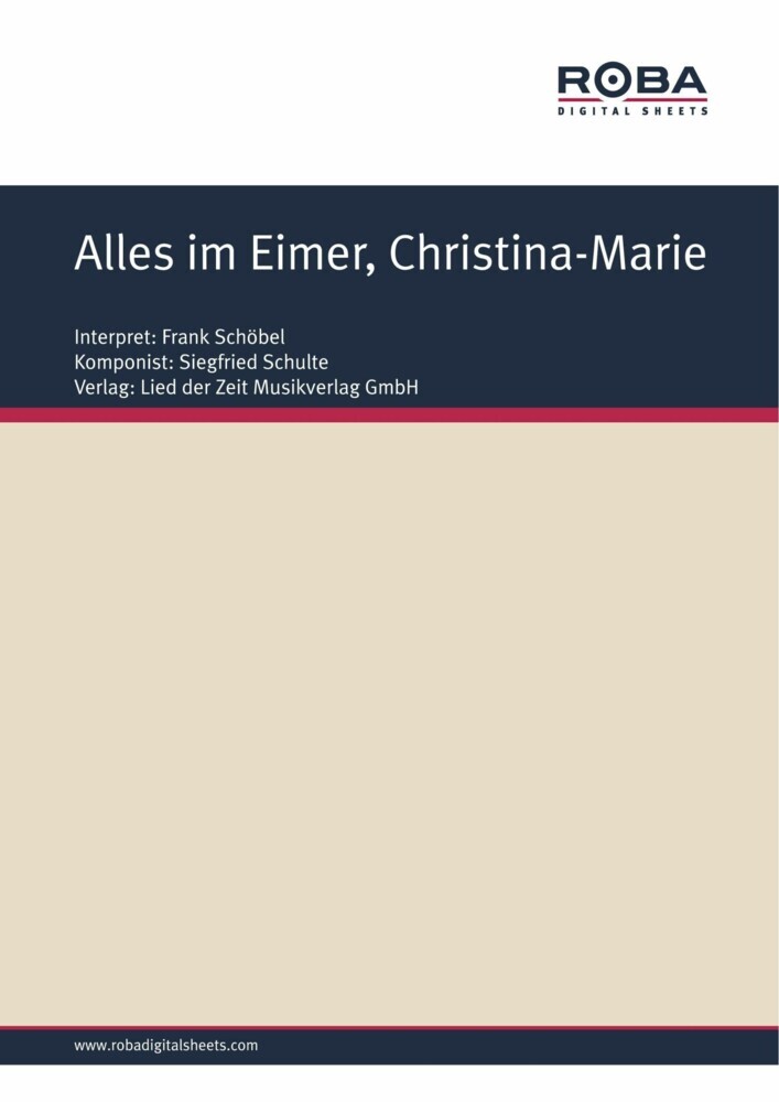 Alles im Eimer, Christina-Marie main product photo