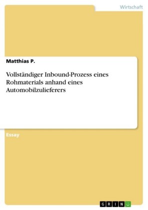 Vollständiger Inbound-Prozess eines Rohmaterials anhand eines Automobilzulieferers