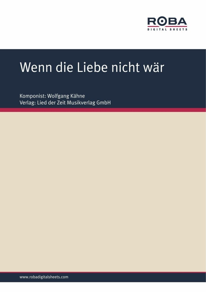 Wenn die Liebe nicht wär main product photo