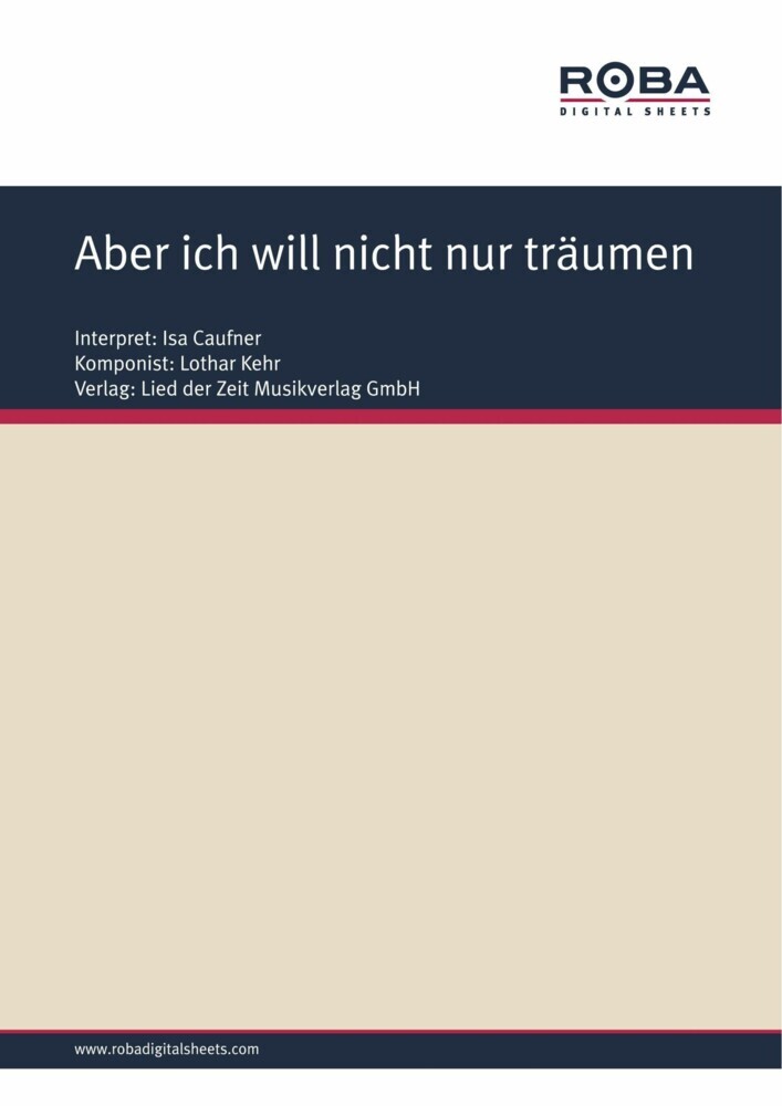 Aber ich will nicht nur träumen main product photo