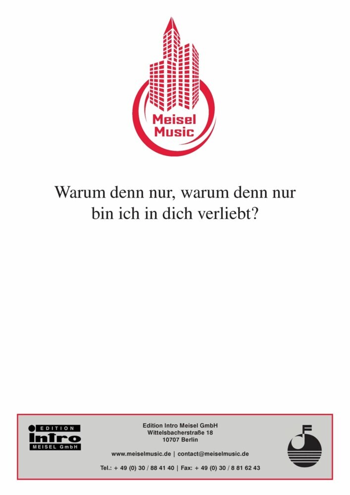 Warum denn nur, warum denn nur bin ich in dich verliebt? main product photo