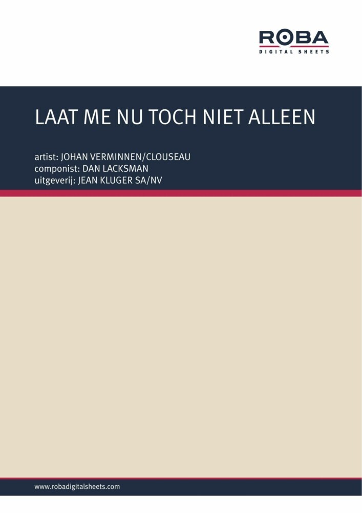 LAAT ME NU TOCH NIET ALLEEN main product photo