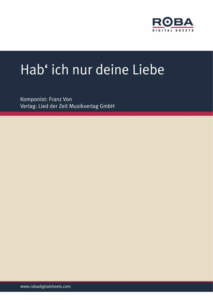 Hab' ich nur deine Liebe main product photo