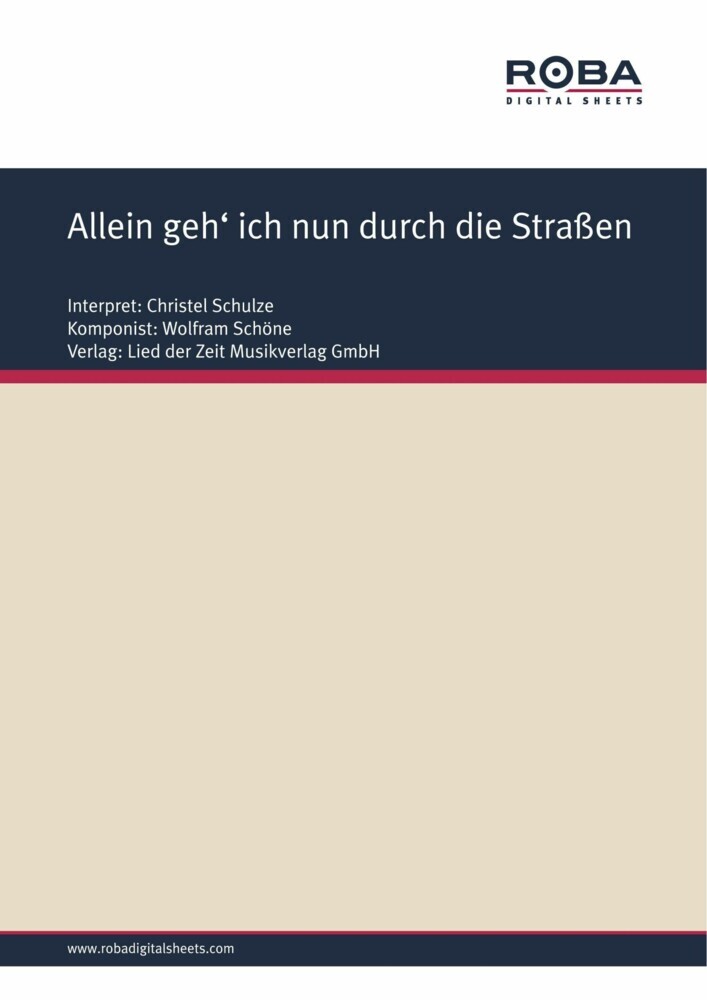 Allein geh' ich nun durch die Straßen main product photo