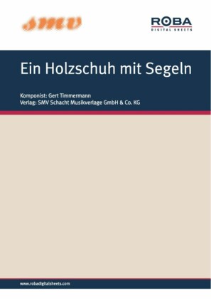 Ein Holzschuh mit Segeln