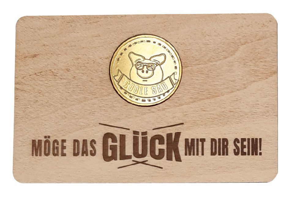 Glückstaler auf Karte - Coole Sau main product photo
