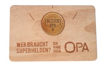 Glückstaler auf Karte - Bester Opa