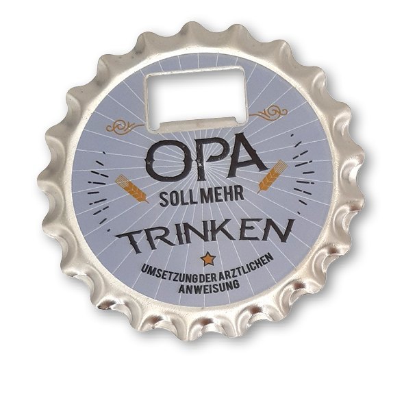 Bieröffner/Untersetzer mit Magnet - "Opa soll mehr trinken" main product photo