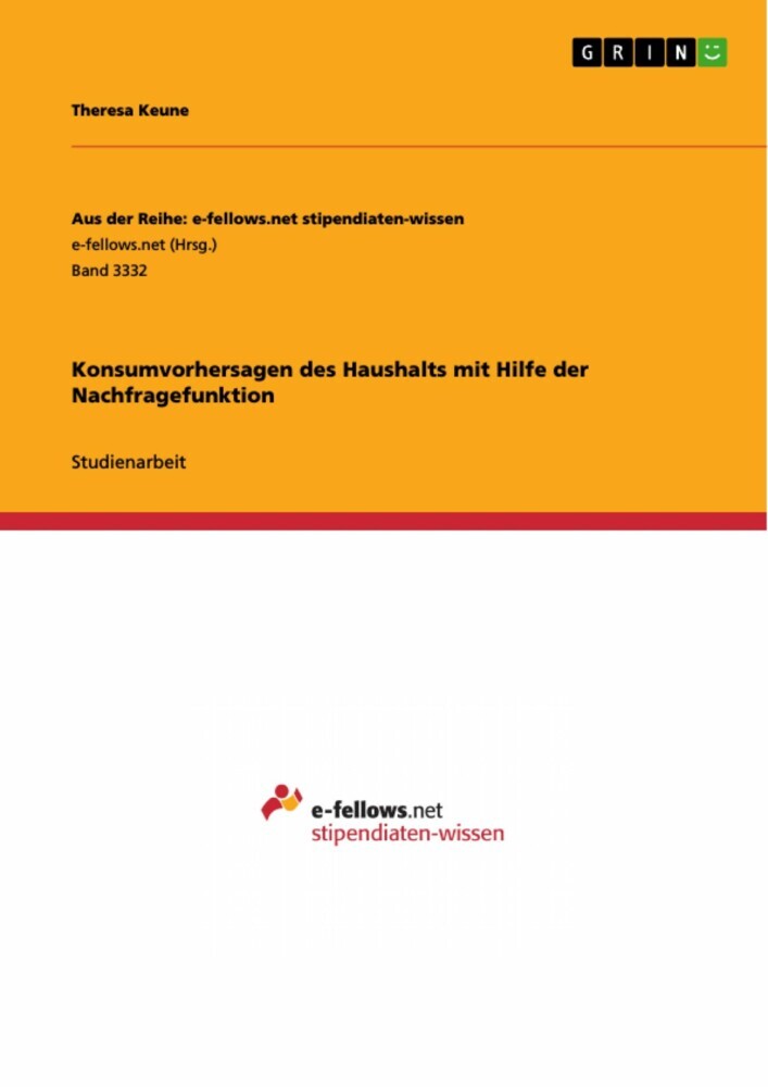 Konsumvorhersagen des Haushalts mit Hilfe der Nachfragefunktion main product photo