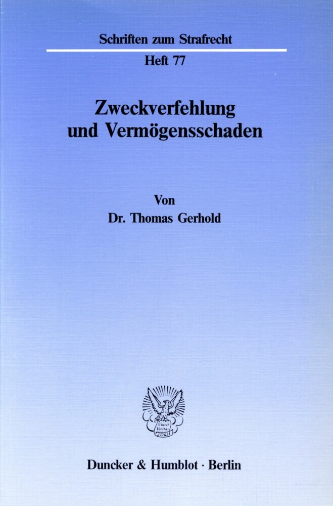 Zweckverfehlung und Vermögensschaden. main product photo