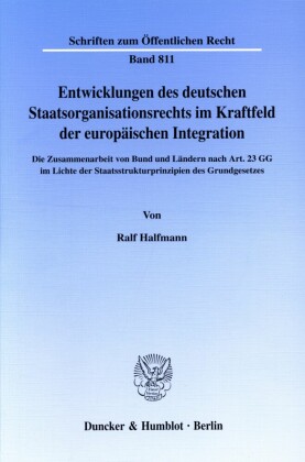 Entwicklungen des deutschen Staatsorganisationsrechts im Kraftfeld der europäischen Integration.