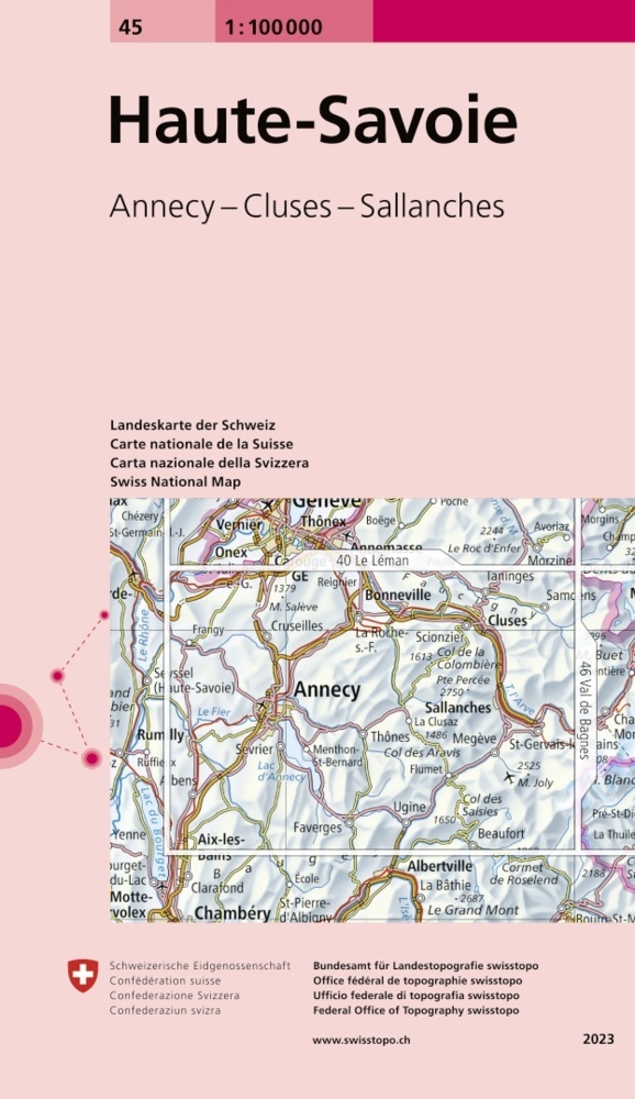 Landeskarte der Schweiz 45 Haute-Savoie main product photo