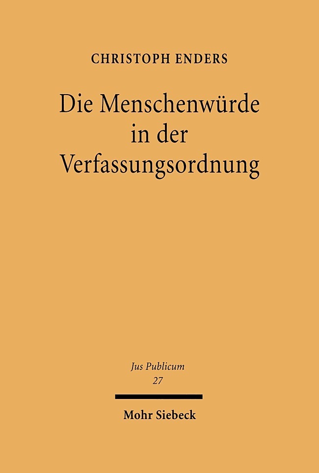Die Menschenwürde in der Verfassungsordnung main product photo