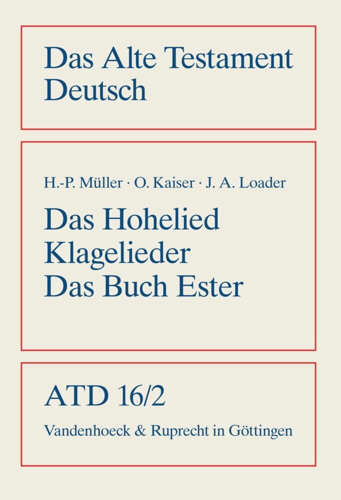 Das Hohe Lied, Klagelieder, Das Buch Ester main product photo