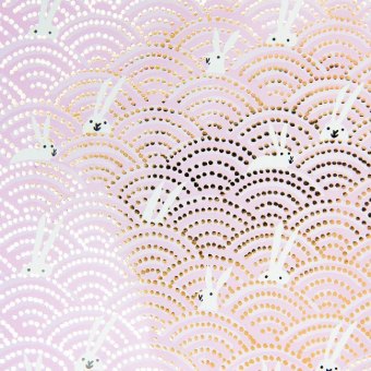 Geschenkpapier Ostern, Hasen Im Feld, Rosa, FSC Mix