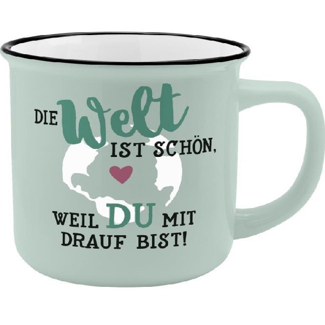 Becher "Die Welt ist schön, weil Du mit drauf bist!" main product photo