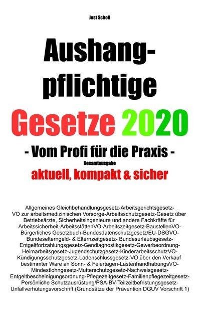Aushangpflichtige Gesetze 2020 Gesamtausgabe main product photo
