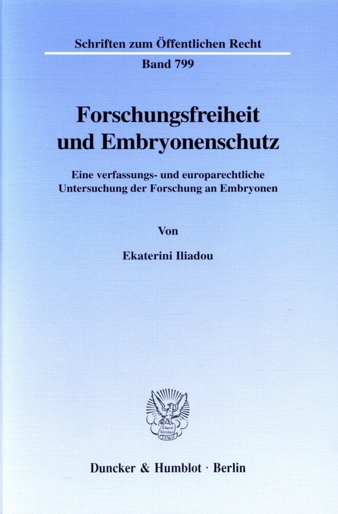 Forschungsfreiheit und Embryonenschutz. main product photo