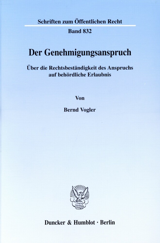 Der Genehmigungsanspruch. main product photo