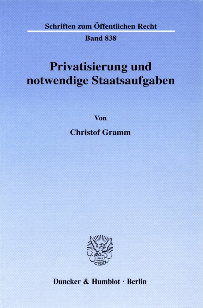 Privatisierung und notwendige Staatsaufgaben. main product photo