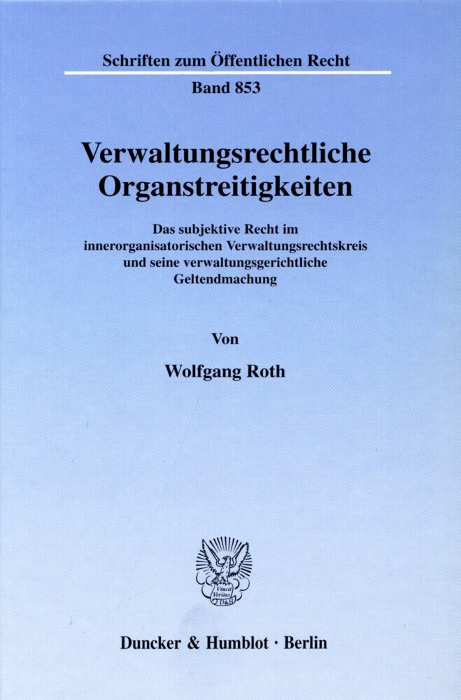 Verwaltungsrechtliche Organstreitigkeiten. main product photo