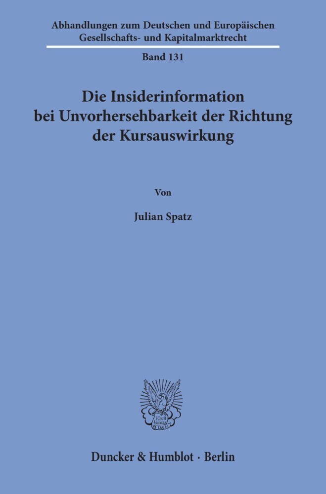 Die Insiderinformation bei Unvorhersehbarkeit der Richtung der Kursauswirkung. main product photo