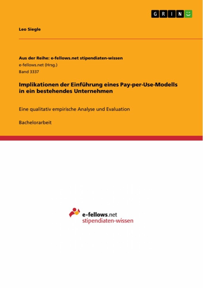 Implikationen der Einführung eines Pay-per-Use-Modells in ein bestehendes Unternehmen main product photo